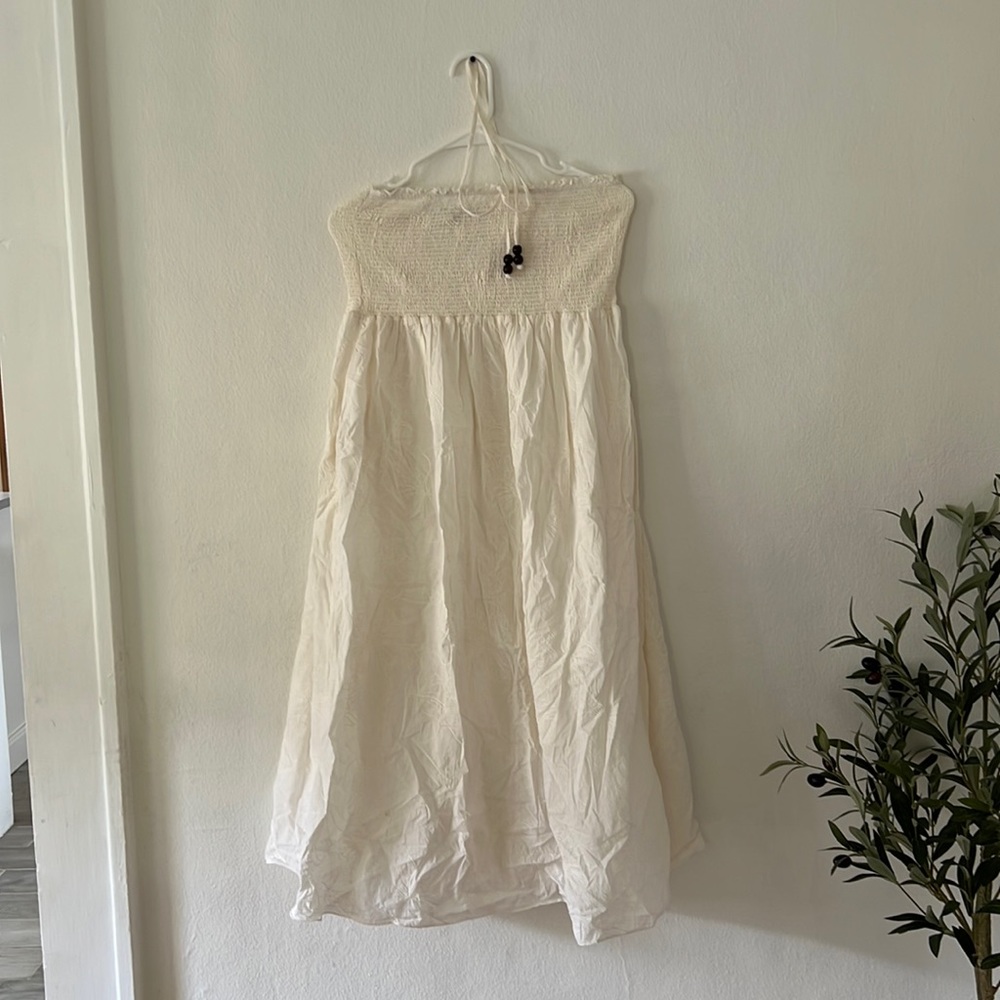 Madewell Embroidered White Halter Dress